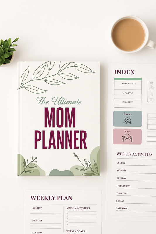 Abide & Organize Life Planner — 80+ Page Christian Mom Planner for Home, Routines & Wellness